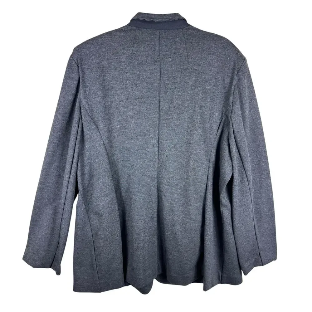 Lane Bryant Dark Gray The Bryant Blazer Knit Buttoned Single Breasted Stretch 26 - Picture 2 of 6